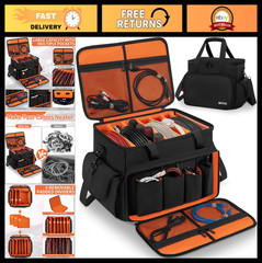 High Capacity DJ Cable Bag with 6 Dividers – Organizer for Cords & Accessories