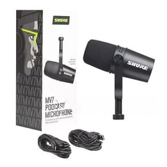 NEW MV7 USB XLR Podcasting Dynamic Microphone – Black