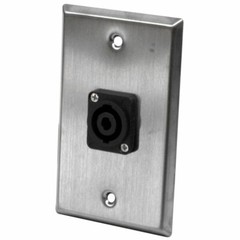 Seismic Audio – Stainless Steel Wall Plate – One 4 Pole Speakon Connector