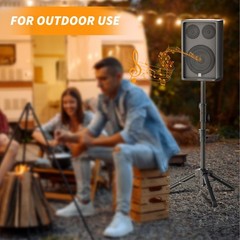 Adjustable Speaker Stands 2 Pack, 24-50 Inch Tripod, Lightweight, 55 LB Capacity