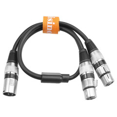 XLR Splitter Cable, 3 Pin Dual XLR Female to Male Patch Y Cable Balanced Microph