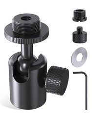 Ball and Socket Head Microphone Adapter, All-Metal, 180° & 360° Swivel, Unive…