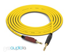 Canare Quad L-4E6S Instrument Cable | Silent 1/4″ TS to 1/4″ TS | Yellow 30 Ft
