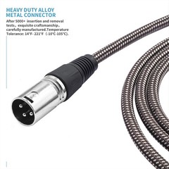 Heavy Duty Hybrid Braided XLR Patch Cable – 25ft, 3Pin XLR Male to Female Mul…
