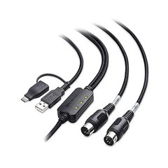 MIDI to USB Cable – 6.6ft / 2m, Plug & Play USBC/USB MIDI Cable for Keyboard,