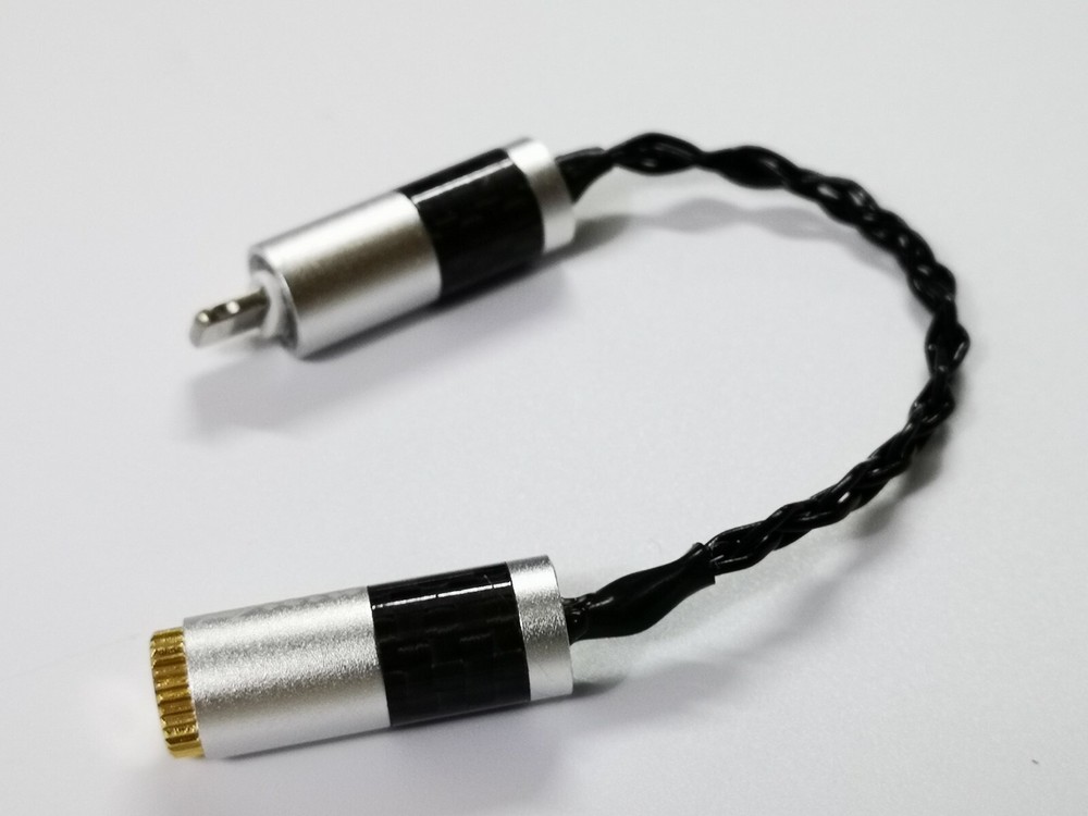 iphone lightning line out to 2.5mm TRRS balance Pure silver adapter cable