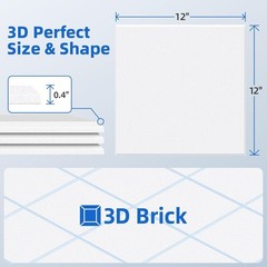 20 Pack Acoustic Panels with Self Adhesive, 12″ X 12″ X 0.4″ High Density Sound