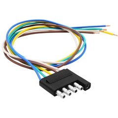 5 Way Flat Trailer Wiring Harness Plug,22 inch 18AWG 22 inch 5 Pin Male Plug
