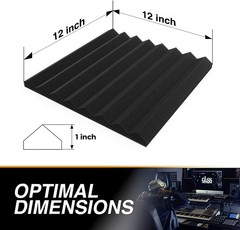 52 Pack Acoustic Panels 1 X 12 X 12 Inches – Acoustic Foam – High Density- Sound