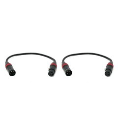 Rannsgeer 2 Pack 1 ft XLR Microphone Cable Male to Female 3-Pin R7201-P2