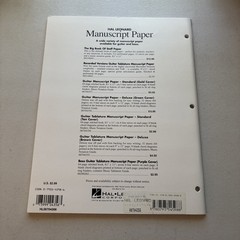 Guitar Tablature Manuscript Music Paper Standard Manuscript Paper Old Stock Book