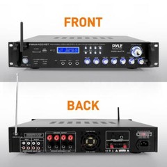 NEW Bluetooth 3000w Rack Mount Amp.2 Channel Amplifier w/ Microphones.Power