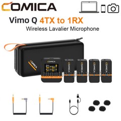 Comica Vimo Q 200m Wireless Lavalier Microphone System 4 Transmitter 1 Receiver
