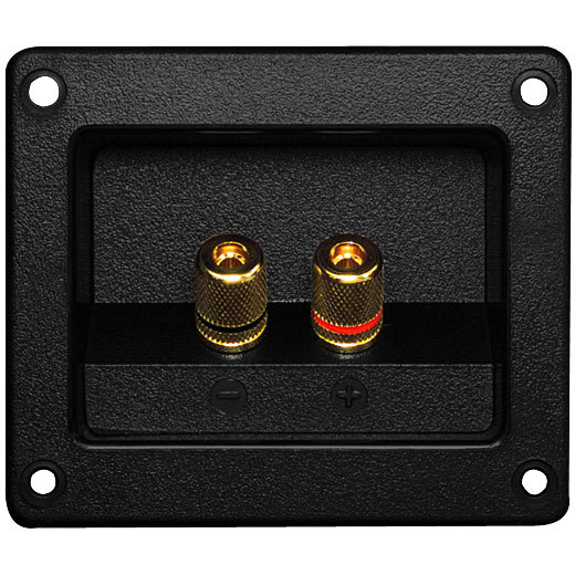 Gold Recessed 5-Way Banana Speaker Terminal Rectangle
