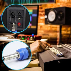 2 Pack Speakon to 1/4″ Inch Audio Adapter – Professional SpeakOn Male to 1/4