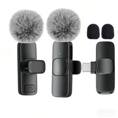 Type-C Wireless Lavalier Microphone USB-C Clip Mic for Phone Camera Laptop