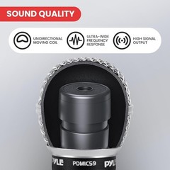 Pyle Professional Dynamic Vocal Microphone – Moving Coil Dynamic Cardioid Unidir
