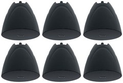 6 Rockville PEN-525T Black 5.25″ 70V Hanging Pendant Speakers For Restaurant/Bar