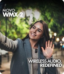 Movo WMX-2 Wireless Lavalier Microphone System for DSLR Vlogging w Charging Case
