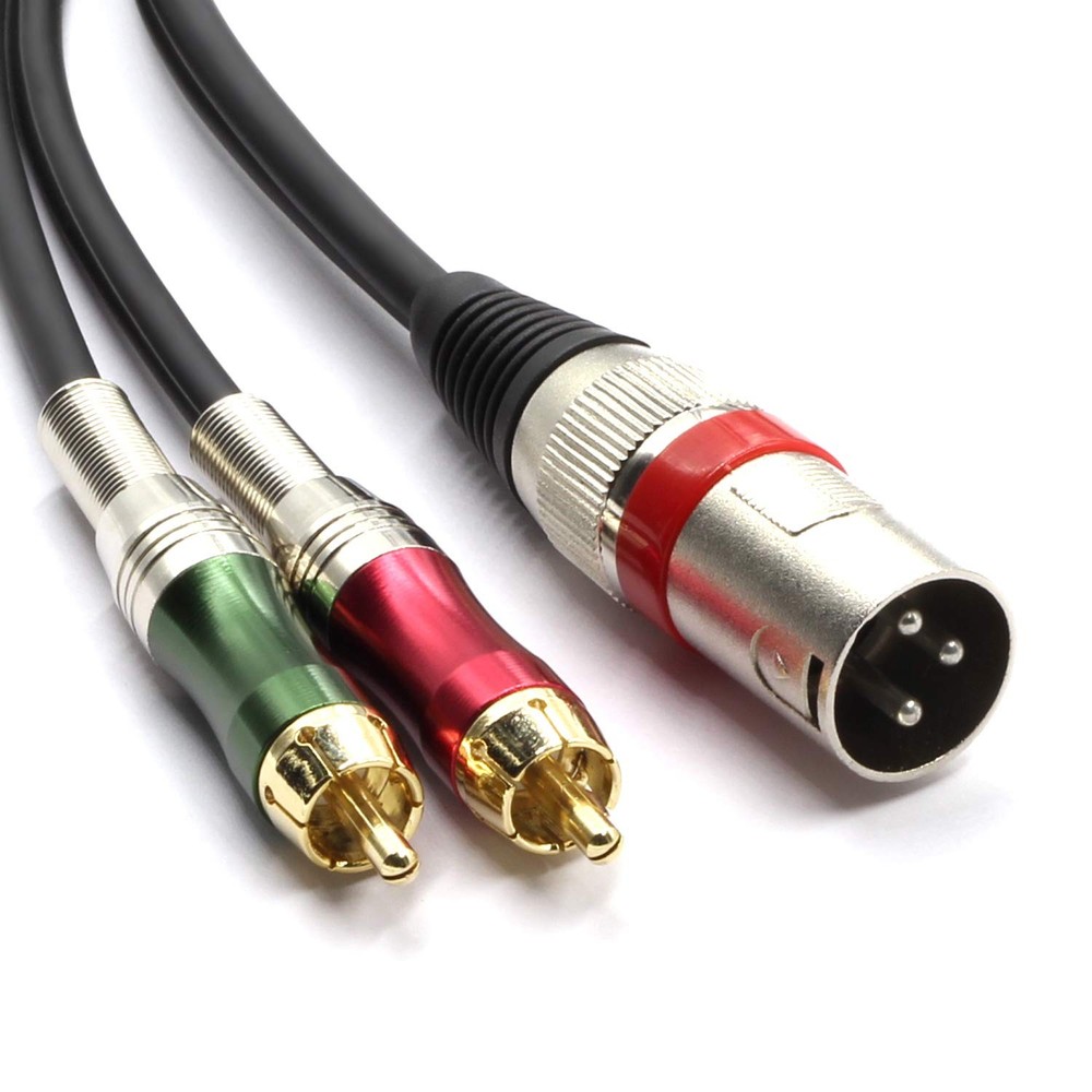 SiYear XLR Male to 2 x Phono RCA Plug Adapter Y 5 feet/1.5m, 1.5m (1XLR-2RCA)