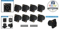 Speakon Connector 4 Pole Square Rectangle Speaker Jack 8 Packs Black