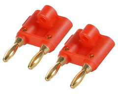(2) Two Dual RED Banana Plug Gold Plated 4mm Screw Type for 12Ga Speaker Cable