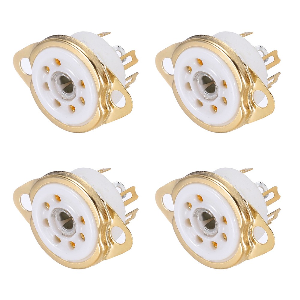 4 x 7pin Tube Socket Ceramic Vacuum Protect Tube Pin Socket White