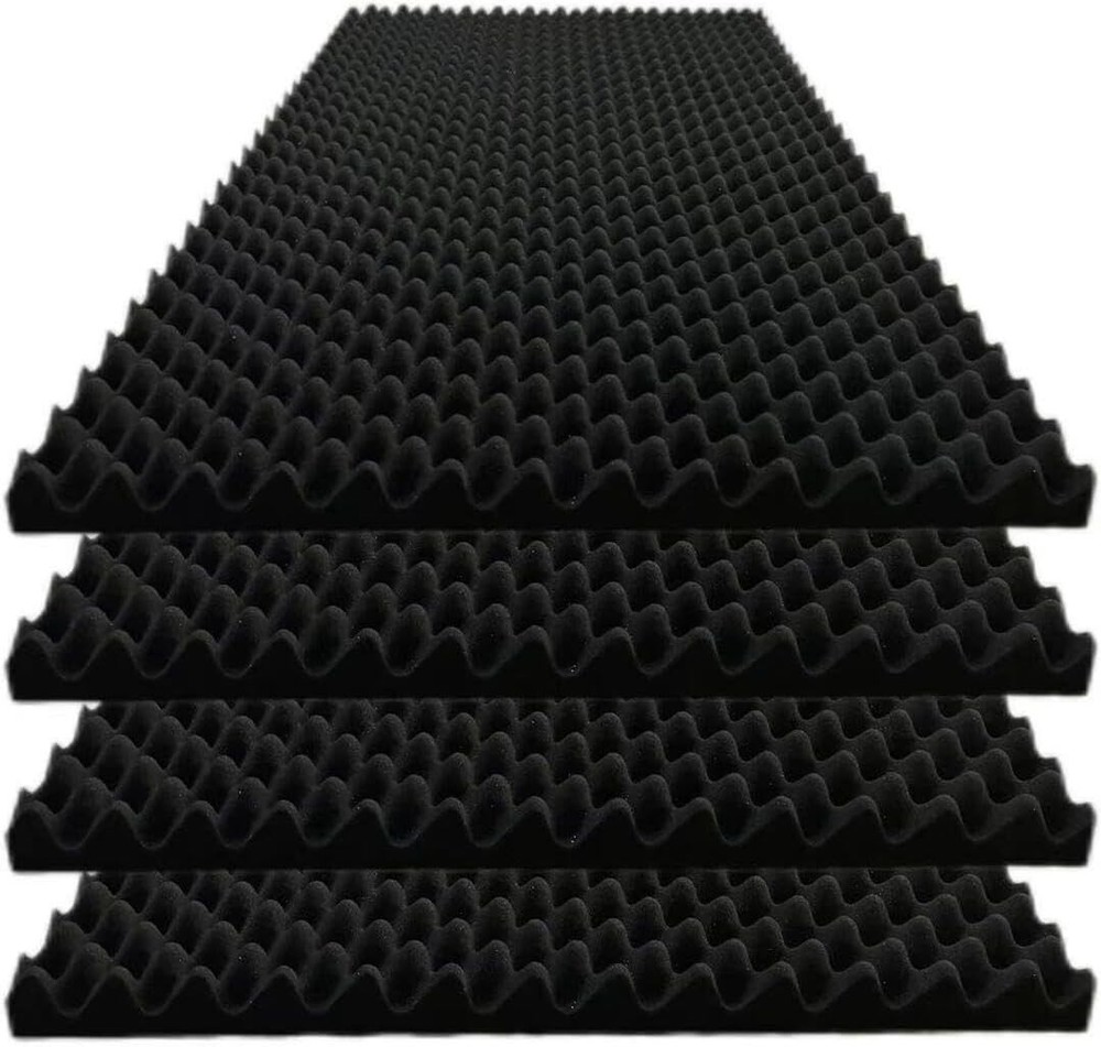 4 Pack Egg Crate Acoustic Foam Panels 48″x24″x2″ Soundproof Wall Foam