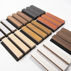 Elegant Wood Slat Acoustic Panels – 3D Textured Noise Reduction Samples Pack