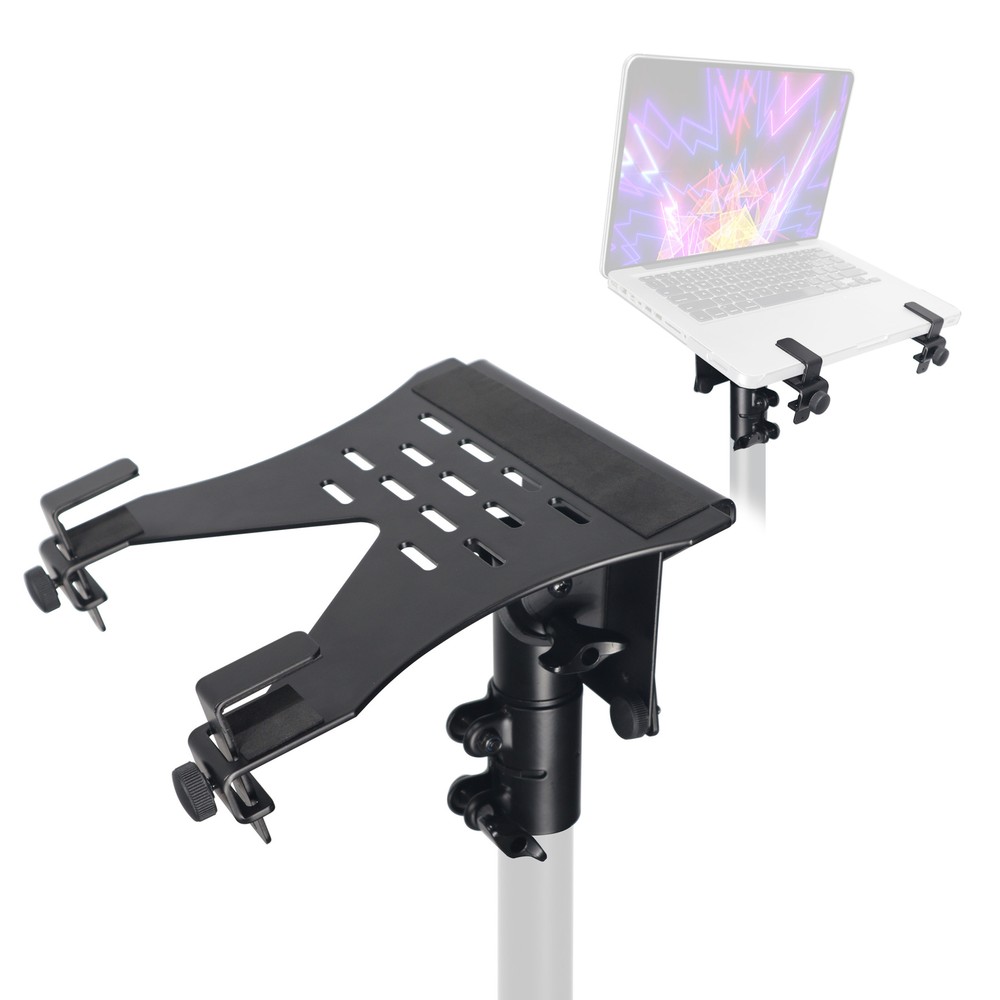 ProX X-LTF01BL Black Laptop Tray+VESA Monitor Mounting Bracket for Speaker Stand