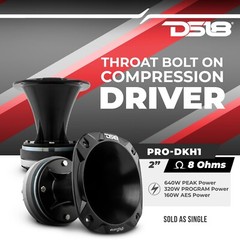 DS18 PRO-DKH1 2″ Compression Driver Horn 640W Max 8 ohm Super Tweeter Speaker