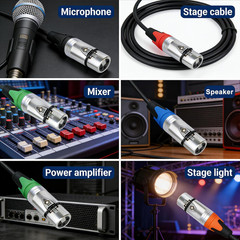 20x XLR 3Pin Male Female Socket Nickel-Plated Housing,Color Flexible Combination