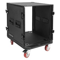 Sound Town Black Series 12U Plywood Rack/Road Case w/ 21” Depth (STRC-B12UW)