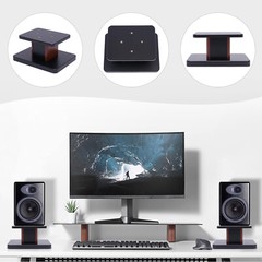 2pcs Tabletop Speaker Studio Monitor Stand Bookshelf Desktop Computer Holder
