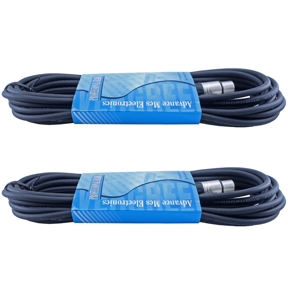2pack 35ft foot feet XLR balanced shielded powered speaker monitor cables cords