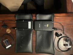 Shure SLX4 (2) Receivers, W’less Mic, Two Headsets, (2)WL184, (2)UABIAST