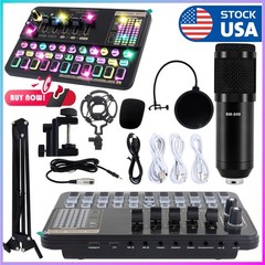 Home Studio Recording Kit Music Podcast Mixer Equipment Condenser Microphone Set
