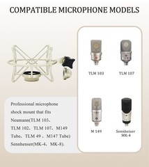 TLM 103 Shock Mount for Neumann TLM 103 M147 Condenser Mic Silver