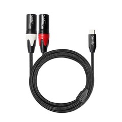 USB C to 2 XLR Male Copper Cable Nylon Braid Low Noise for Muscial Instrument