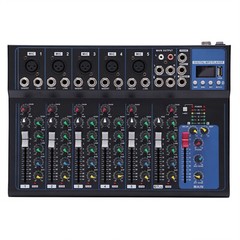 7-Channel Bluetooth Portable Audio Mixer USB DJ Sound Mixing Console Board