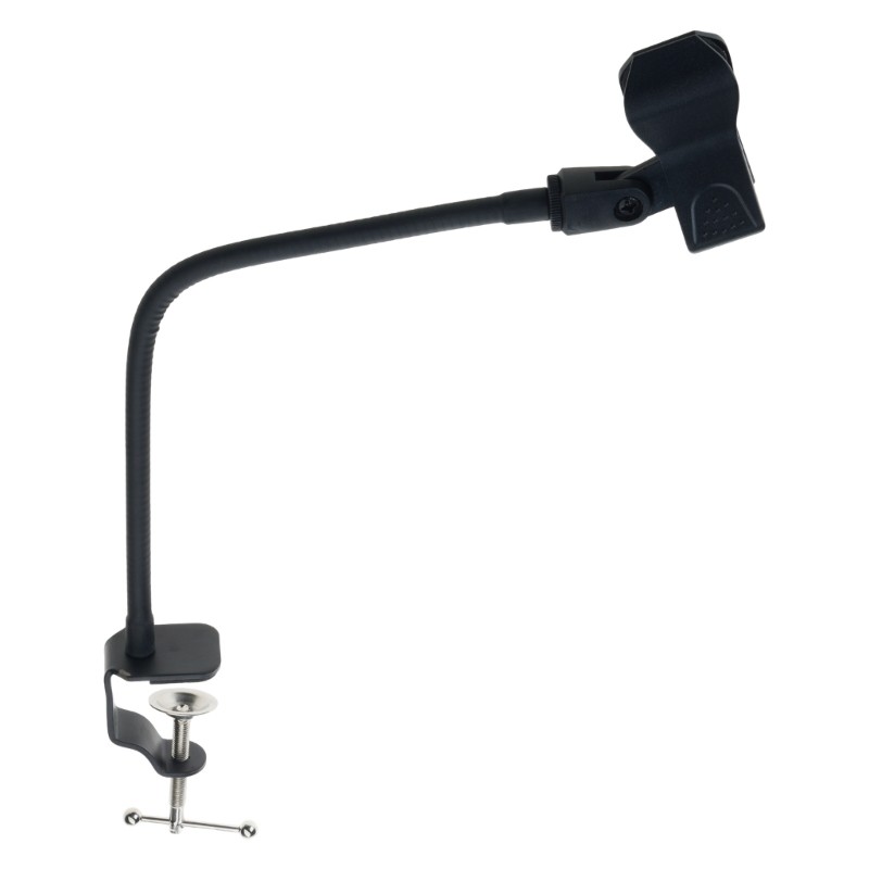 Metal Plastic Microphone Stand Gooseneck Clip Holder For 25mm to 46mm Desk Use