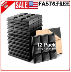 Acoustic Foam Panel Wedge Studio Soundproofing Wall Tiles 2″ x 12″ x 12″ 12 Pack