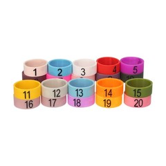 20 PCS Microphone Colored ID Rings Number 1 To 20 Multicolor Soft Silicone R DSO