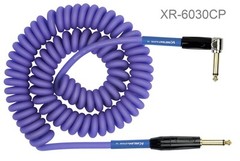 30ft Kirlin 1/4″ Mono M/M Right Angle Coiled Instrument Cable, Purple