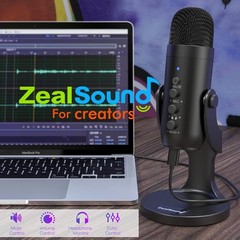 K66 Professional USB Podcast Microphone with Noise Cancellation & Echo Control