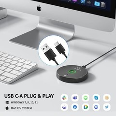 USB Microphone with Mute Button & LED, AI Noise Reduction, Plug & Play Condenser