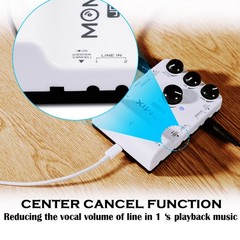JOYO 48V Phantom Power Mixer Audio Mixer USB Audio Interface Stereo XLR（OP）