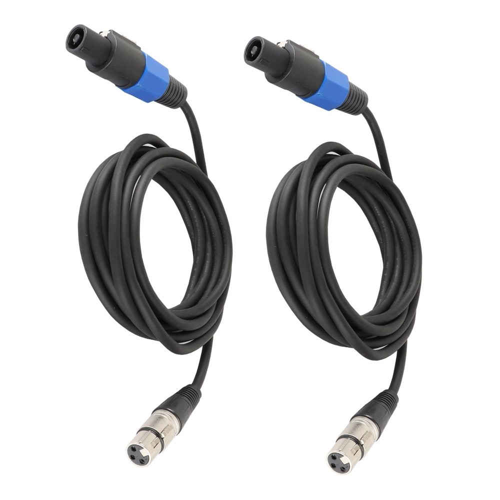 15 Feet Pack of 2 SpeakOn to XLR Cable – 2pcs Speak-On Male to 3 Pole XLR Fem…