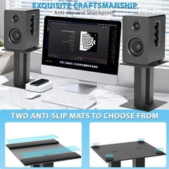 Desktop Speaker Stands 1 Pair Bookshelf Speakers Steel Studio 9.5‘’x8.2‘’x9.8‘’