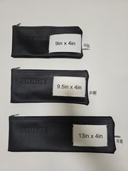 Shure Microphone Bag Zipper Pouch Case, Black Vinyl